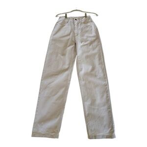 Talbots Petite Cream Straight Leg Denim Jeans Relaxed Mom Fit Womens 2P